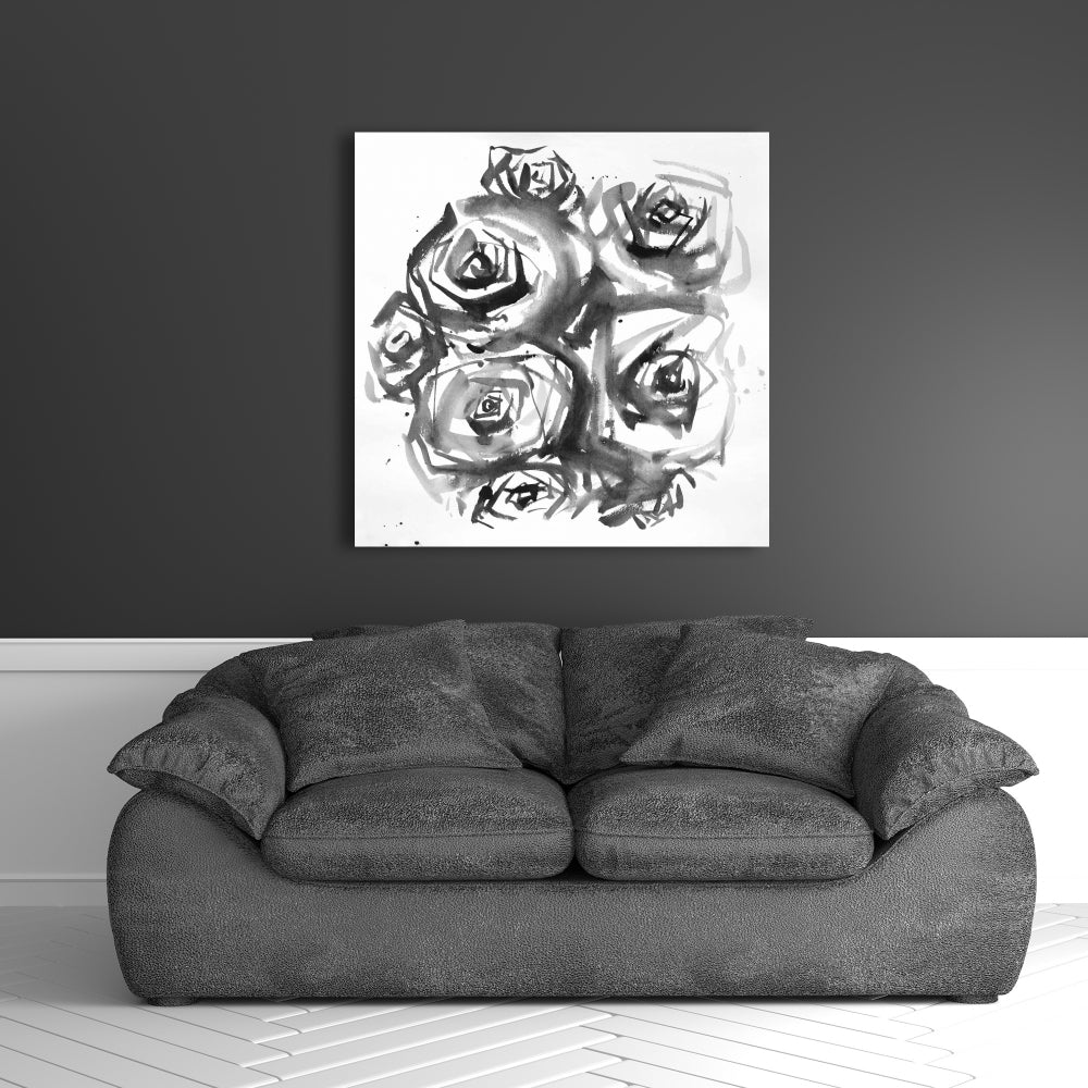 Set of Abstract Roses Canvas | Floral & Botanical Bedroom Decor