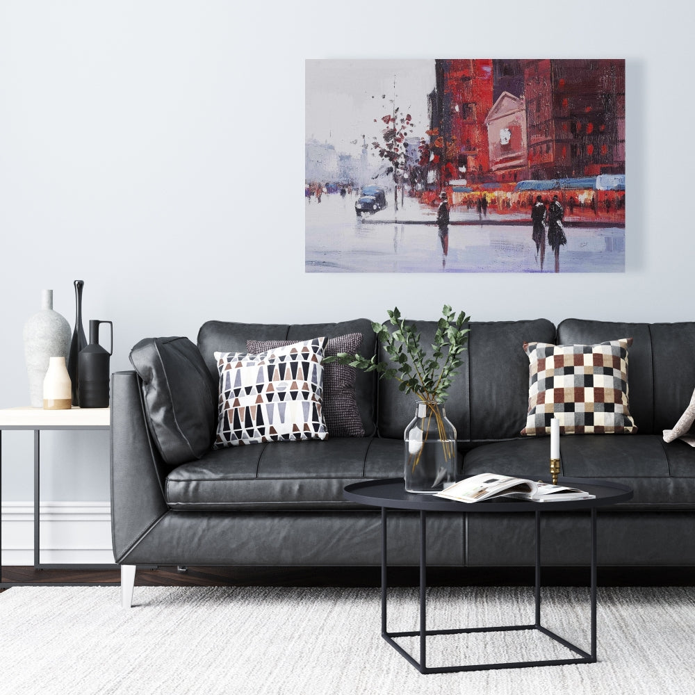 Black and Red Street Scene Canvas | Contemporary Office Decor