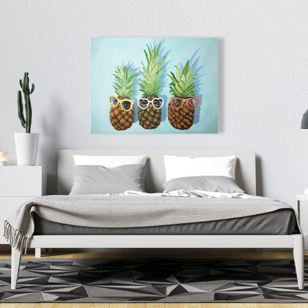 Exotic Summer Pineapples Canvas | Vibrant Home Decor Art