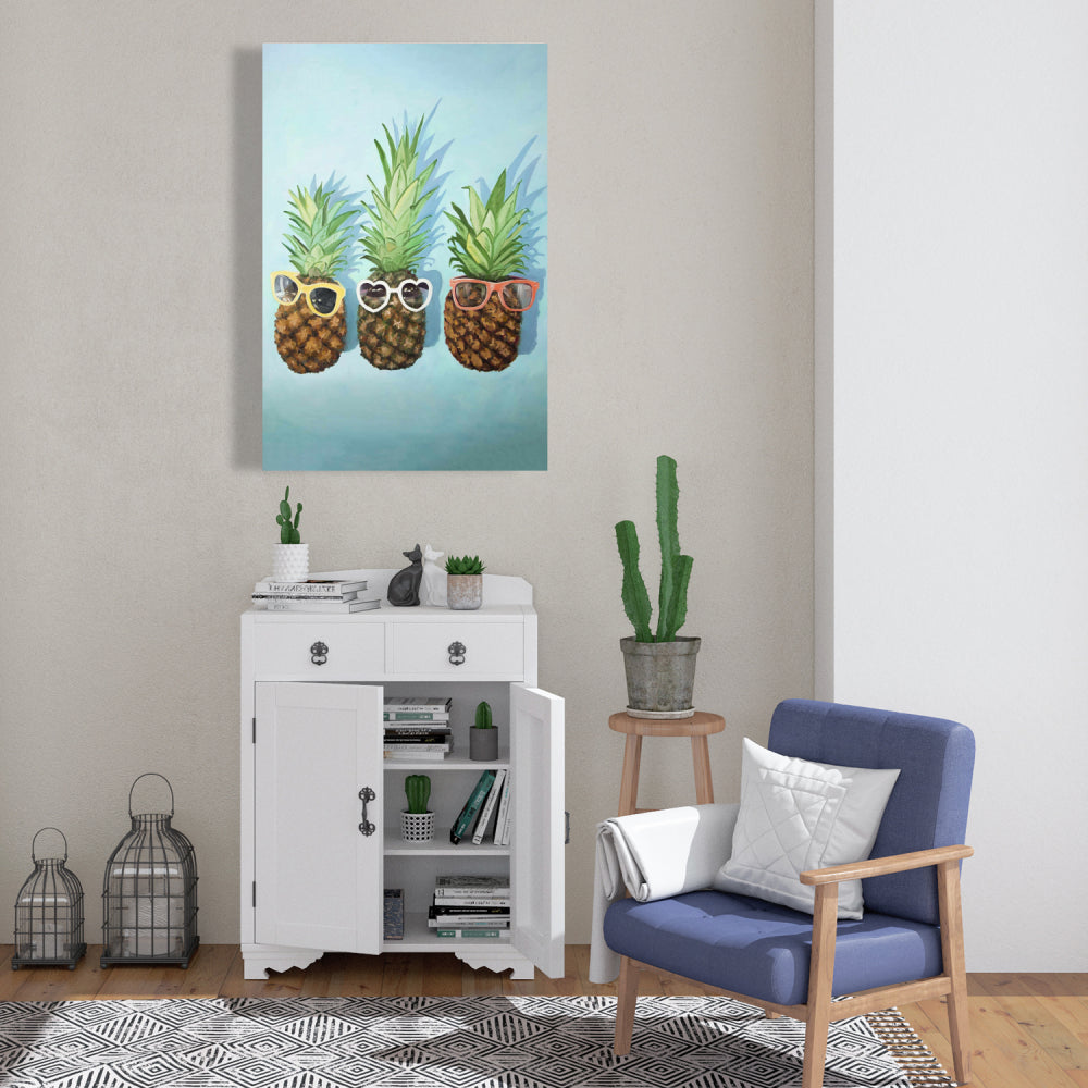 Exotic Summer Pineapples Canvas | Vibrant Home Decor Art
