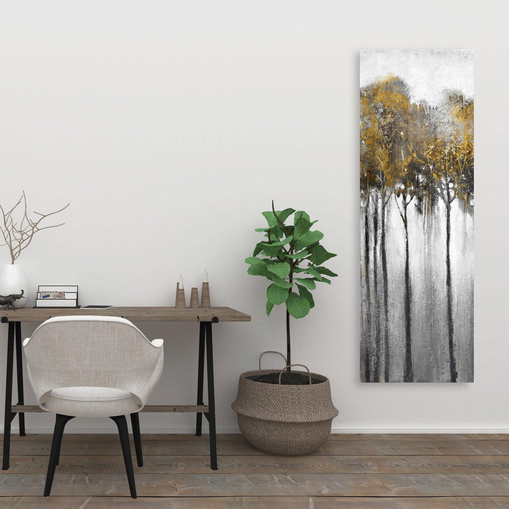 Abstract Yellow Forest Canvas - Trees Office Home Decor