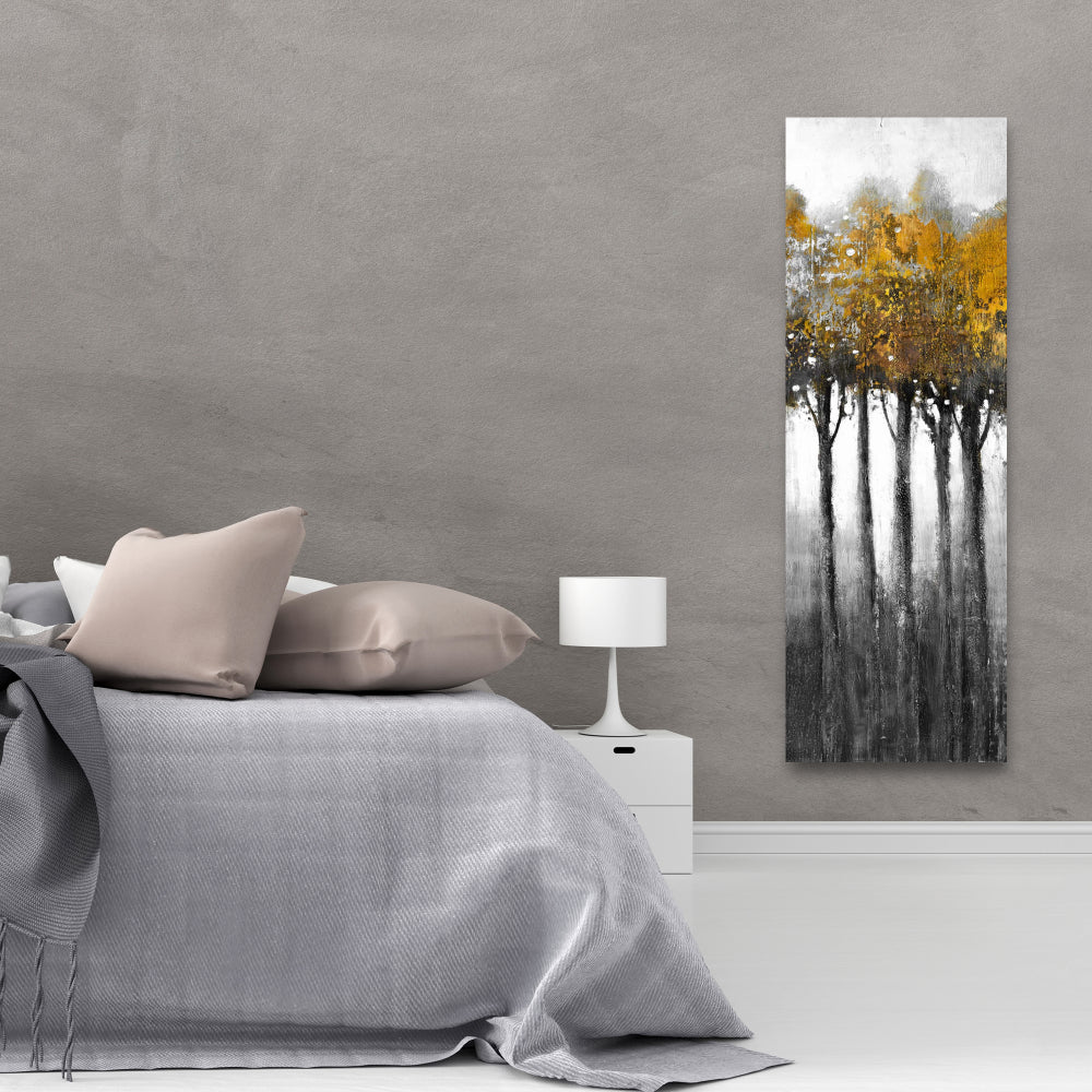 Illuminated Forest Gray Trees Canvas - Home Decor Wall Art