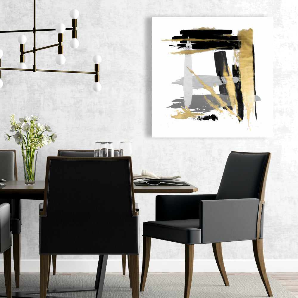 Brush Strokes Gray Bedroom Canvas - Modern Home Decor Art