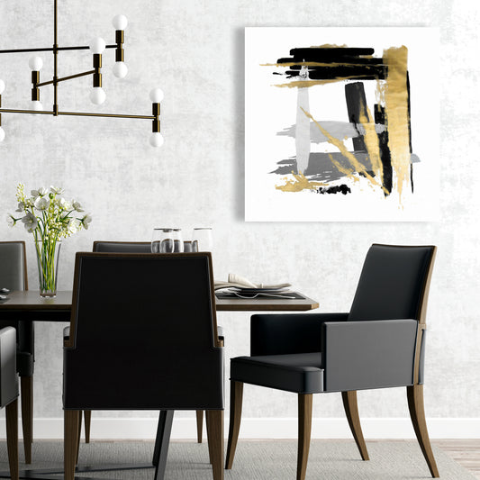 Brush Strokes Gray Bedroom Canvas - Modern Home Decor Art