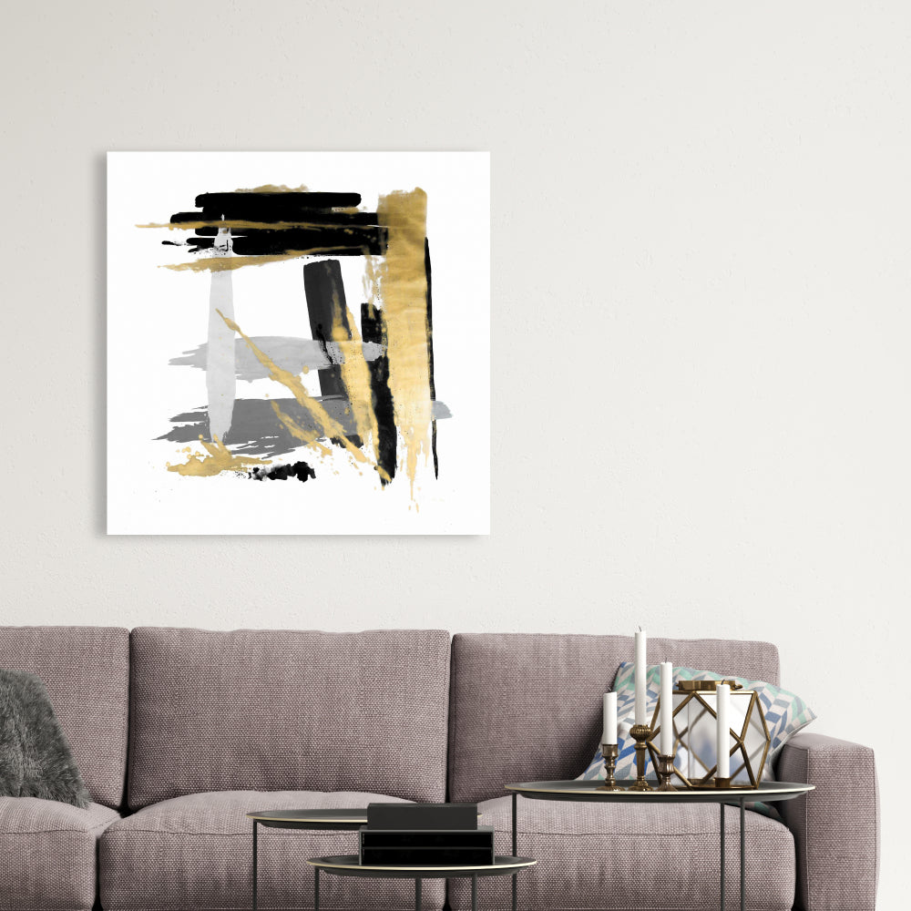 Brush Strokes Gray Bedroom Canvas - Modern Home Decor Art