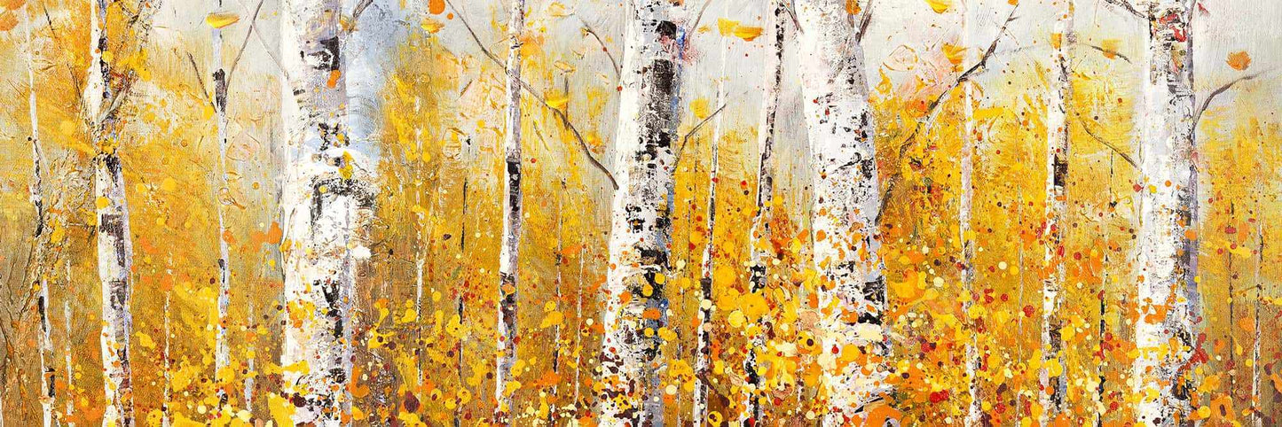 Toile encadrée – Bouleaux par Sunny Day | Décoration d'intérieur contemporaine