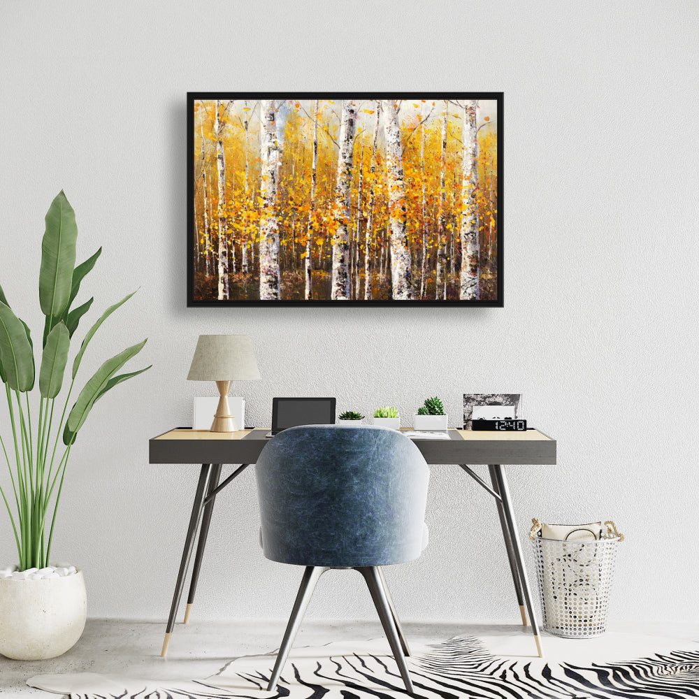 Toile encadrée – Bouleaux par Sunny Day | Décoration d'intérieur contemporaine