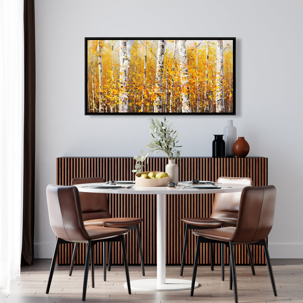 Toile encadrée – Bouleaux par Sunny Day | Décoration d'intérieur contemporaine