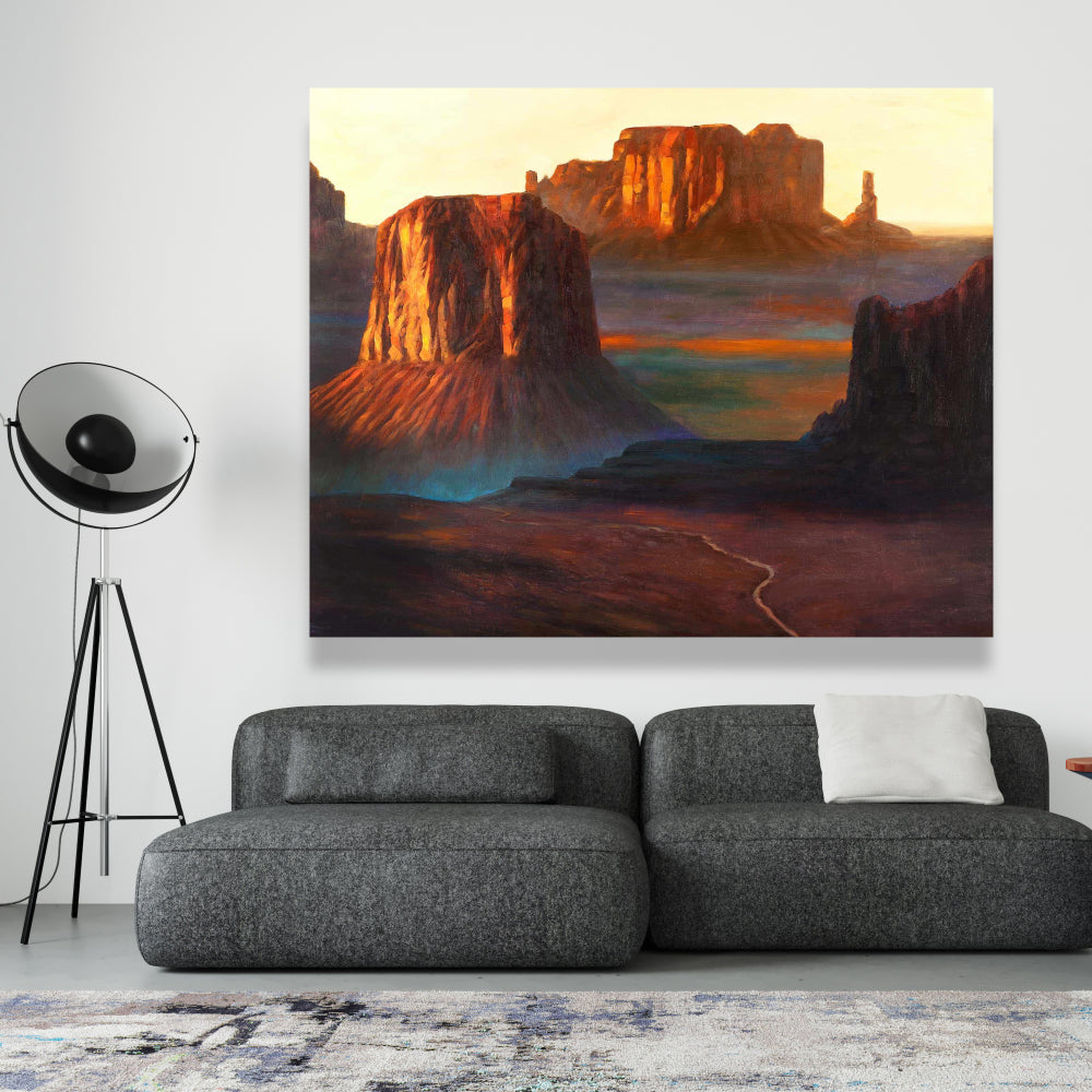 Monument Valley Mountains Canvas | Bedroom Wall Art Decor