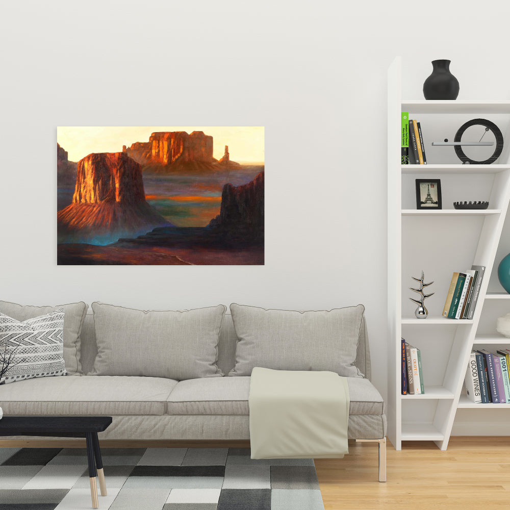 Monument Valley Mountains Canvas | Bedroom Wall Art Decor