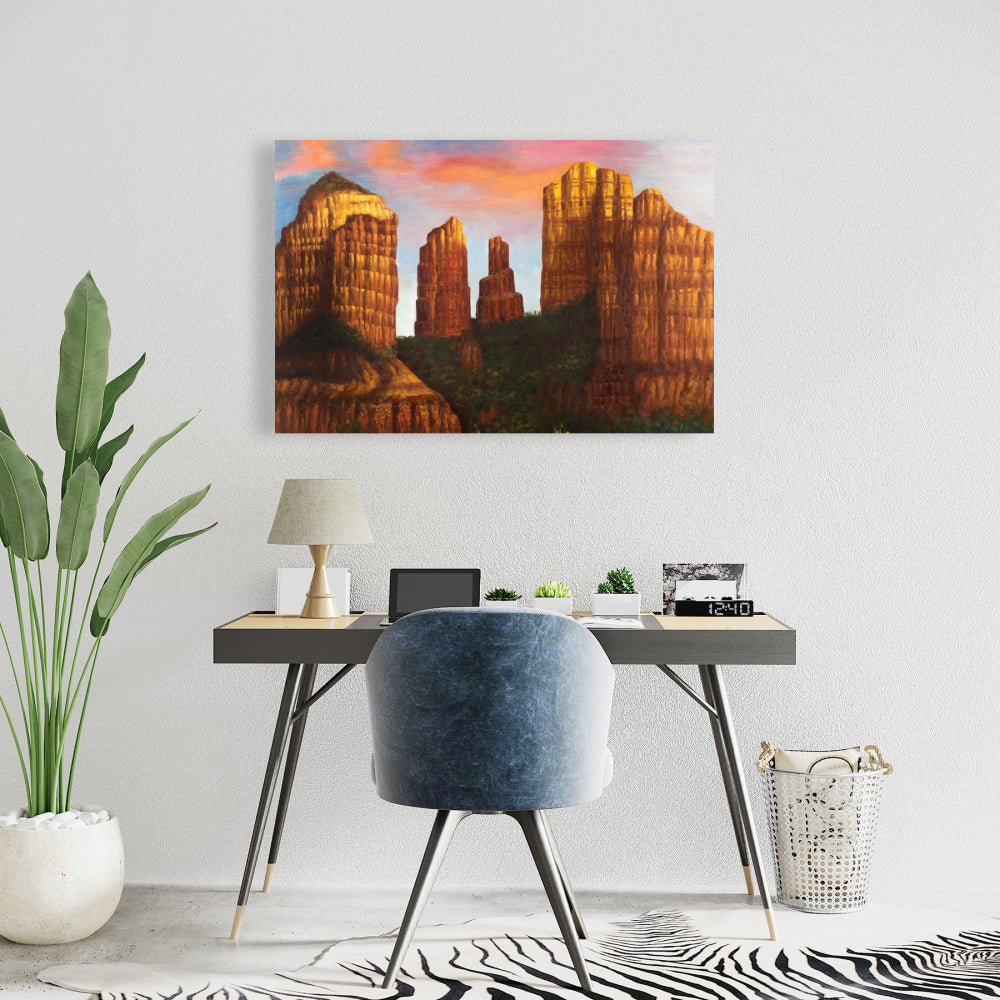 Cathedral Rock Arizona Canvas - Modern Mountain Home Decor