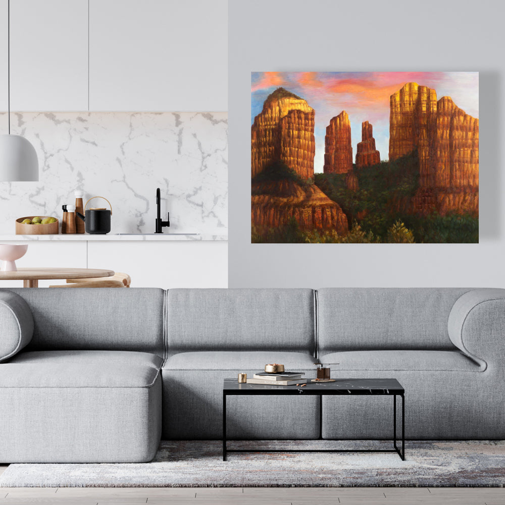 Cathedral Rock Arizona Canvas - Modern Mountain Home Decor