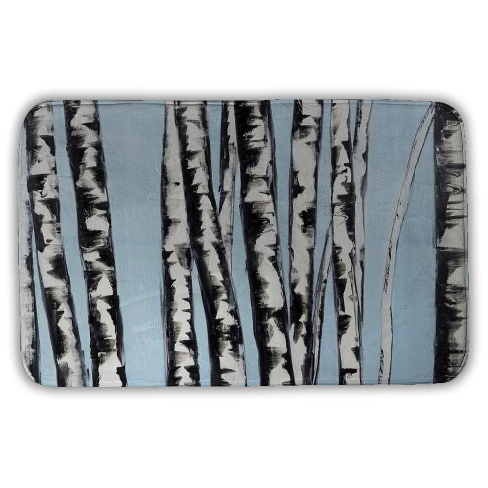 Toile Paysages bleus pour chambre à coucher | Décoration murale bouleaux pastel