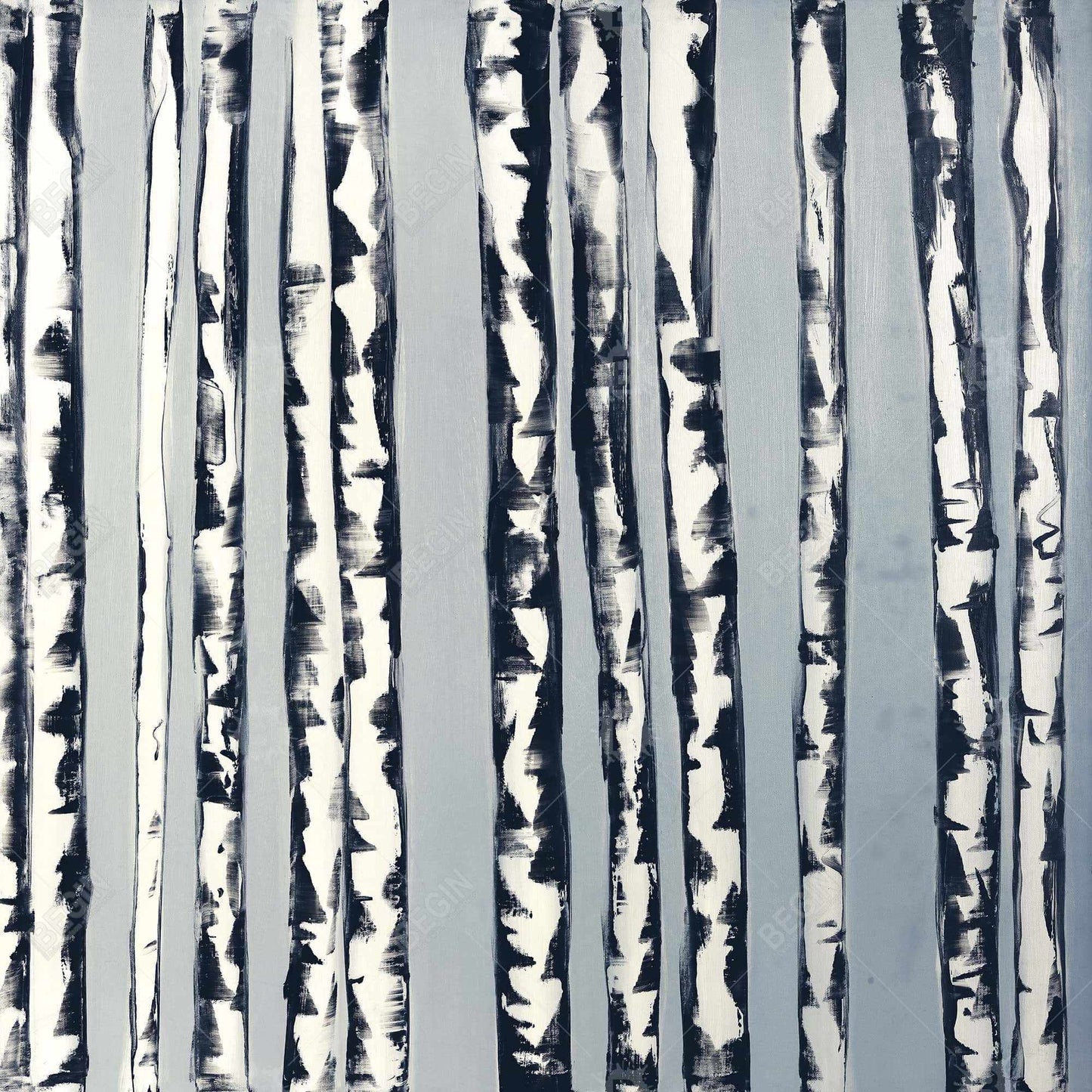 Small Birch Trees Canvas | Contemporary Office Home Decor