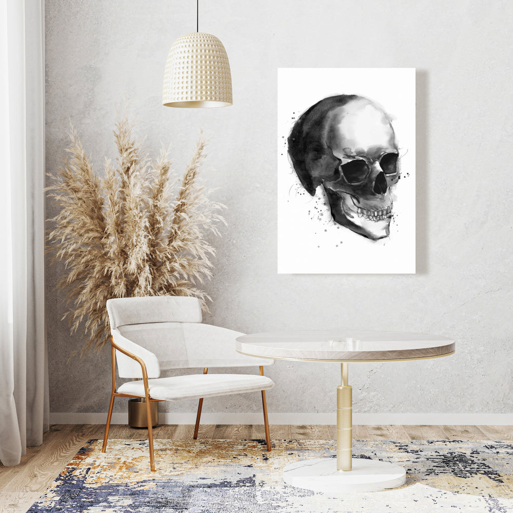 Black and White Skull Canvas | Man Cave Decor Wall Art