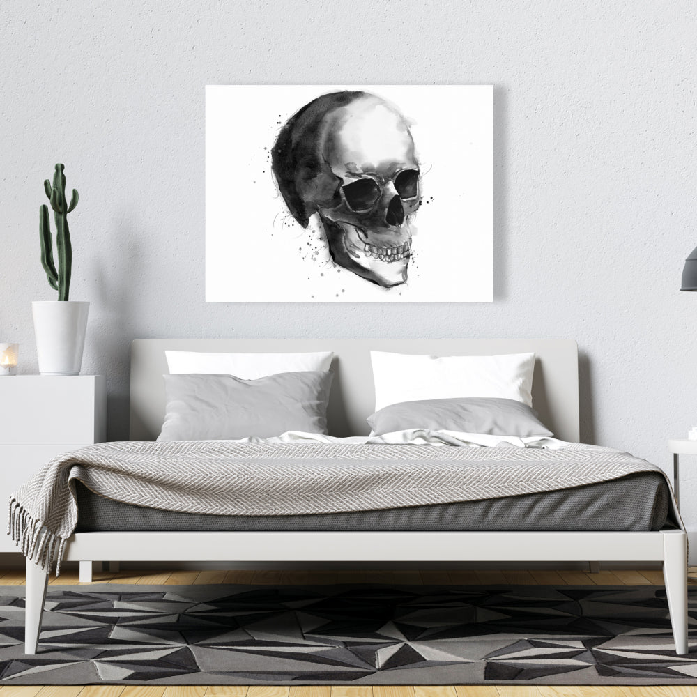 Black and White Skull Canvas | Man Cave Decor Wall Art