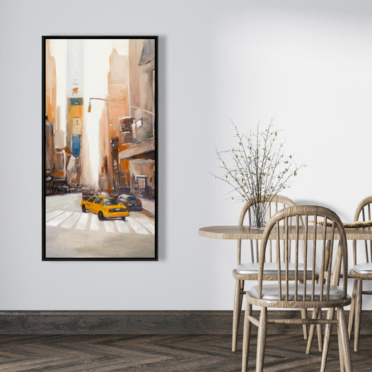 Toile encadrée moderne | Décoration de chambre au centre-ville de New York