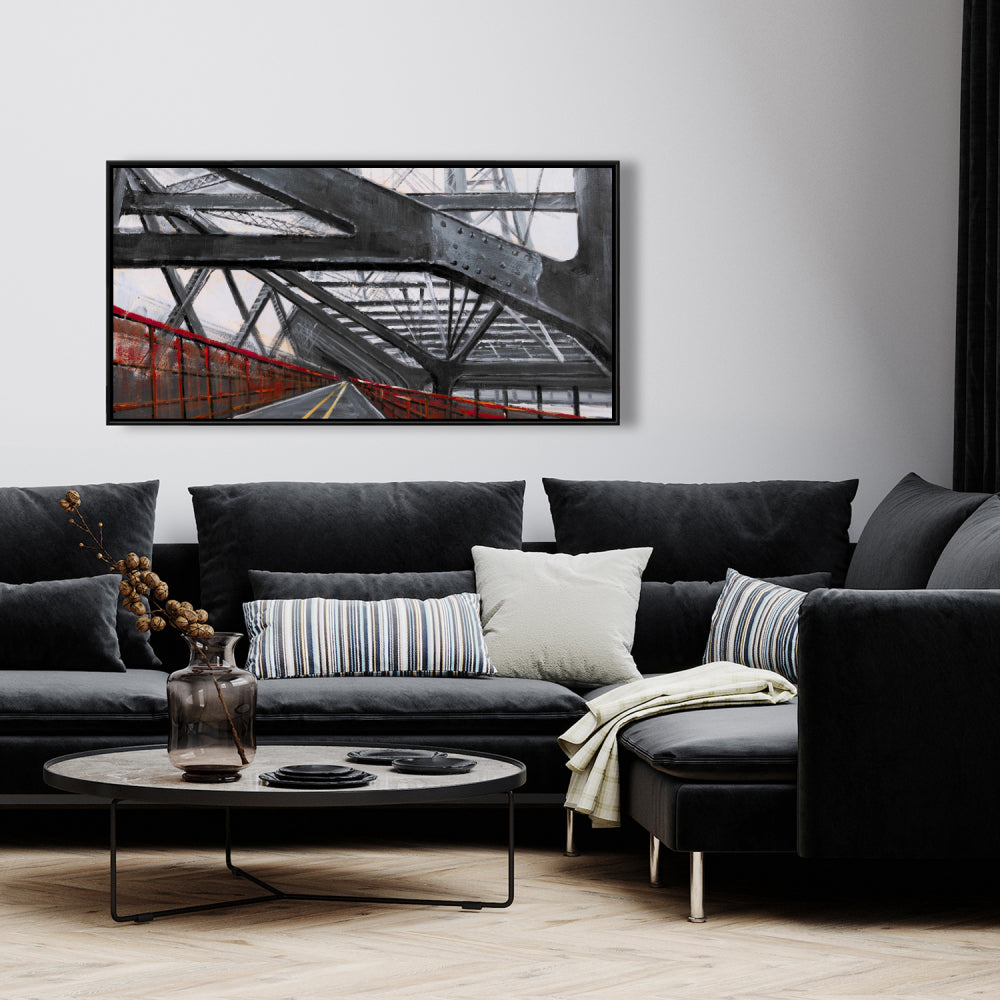 Toile de chambre grise – Décoration architecturale de pont contemporain