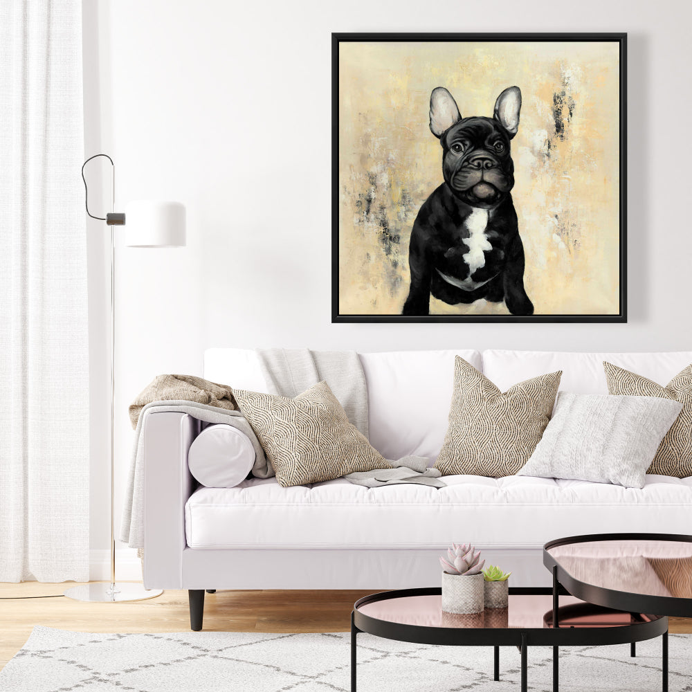 French Bulldog Black Bedroom Canvas | Home Decor Wall Art