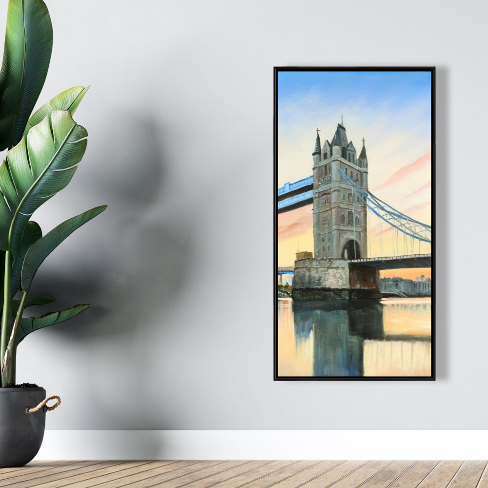 Sunset on London Bridge Canvas | Contemporary Bedroom Decor