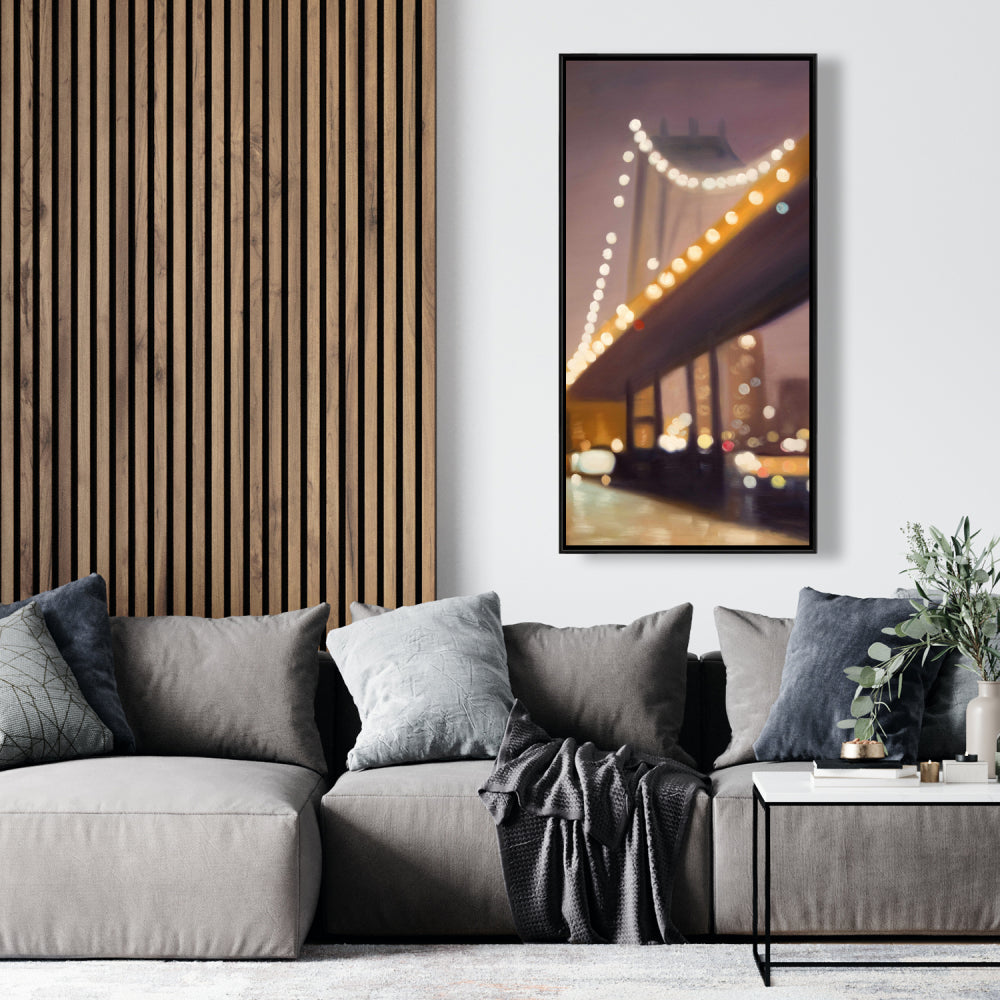 New York at Night Canvas | Bridge Cities Bedroom Decor