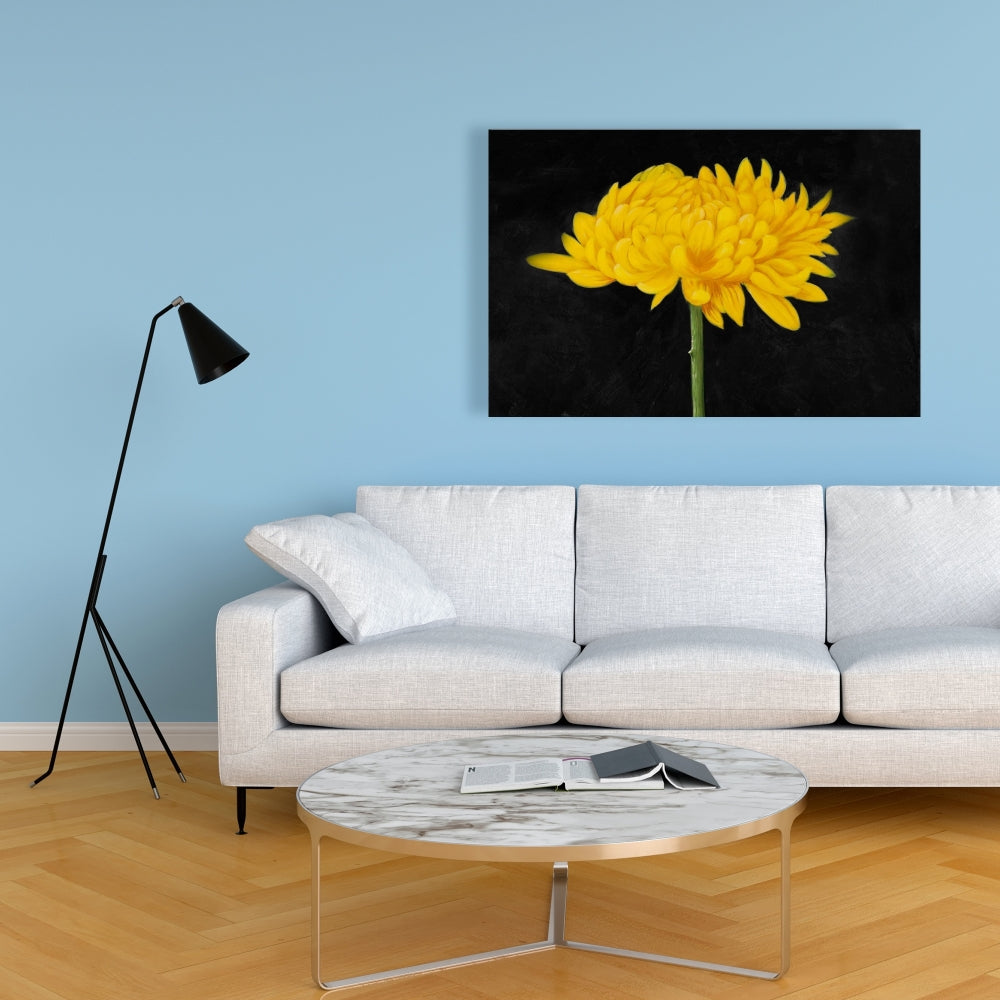 Chrysanthemum Rustic Botanical Canvas | Home Decor Wall Art