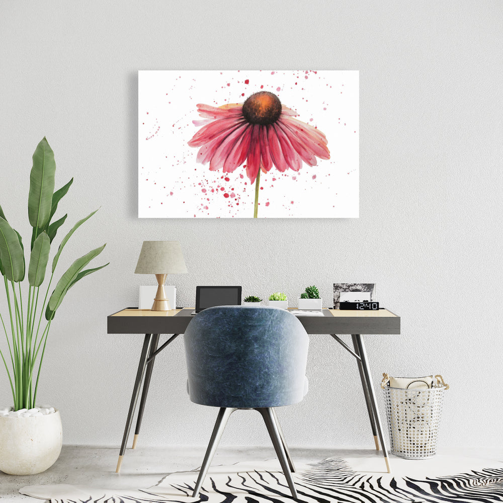 Pink Daisy Floral Canvas | Romantic Botanical Home Decor