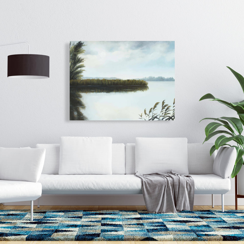 Quiet Lake Bedroom Trees Coastal Canvas | Home Decor Art