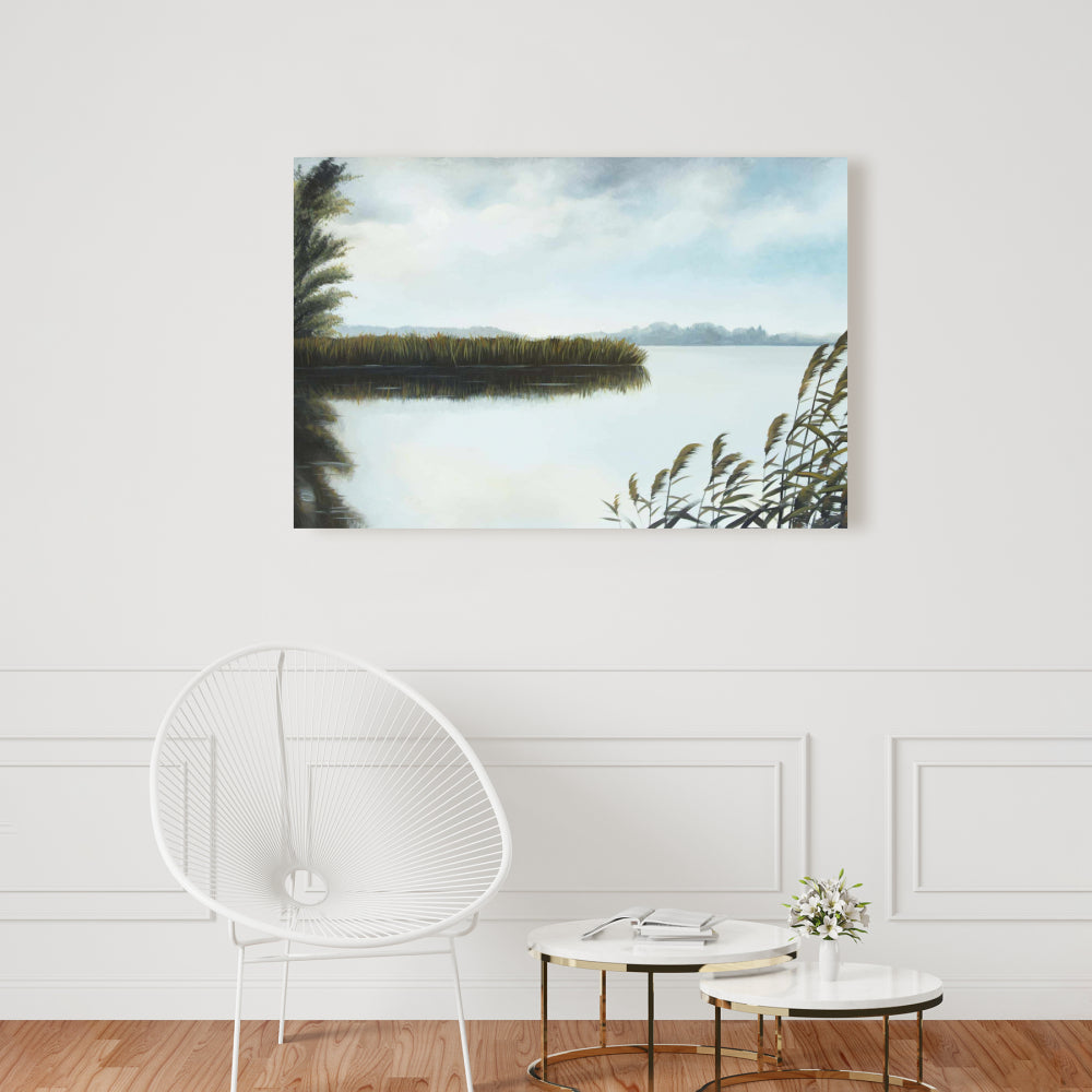 Quiet Lake Bedroom Trees Coastal Canvas | Home Decor Art