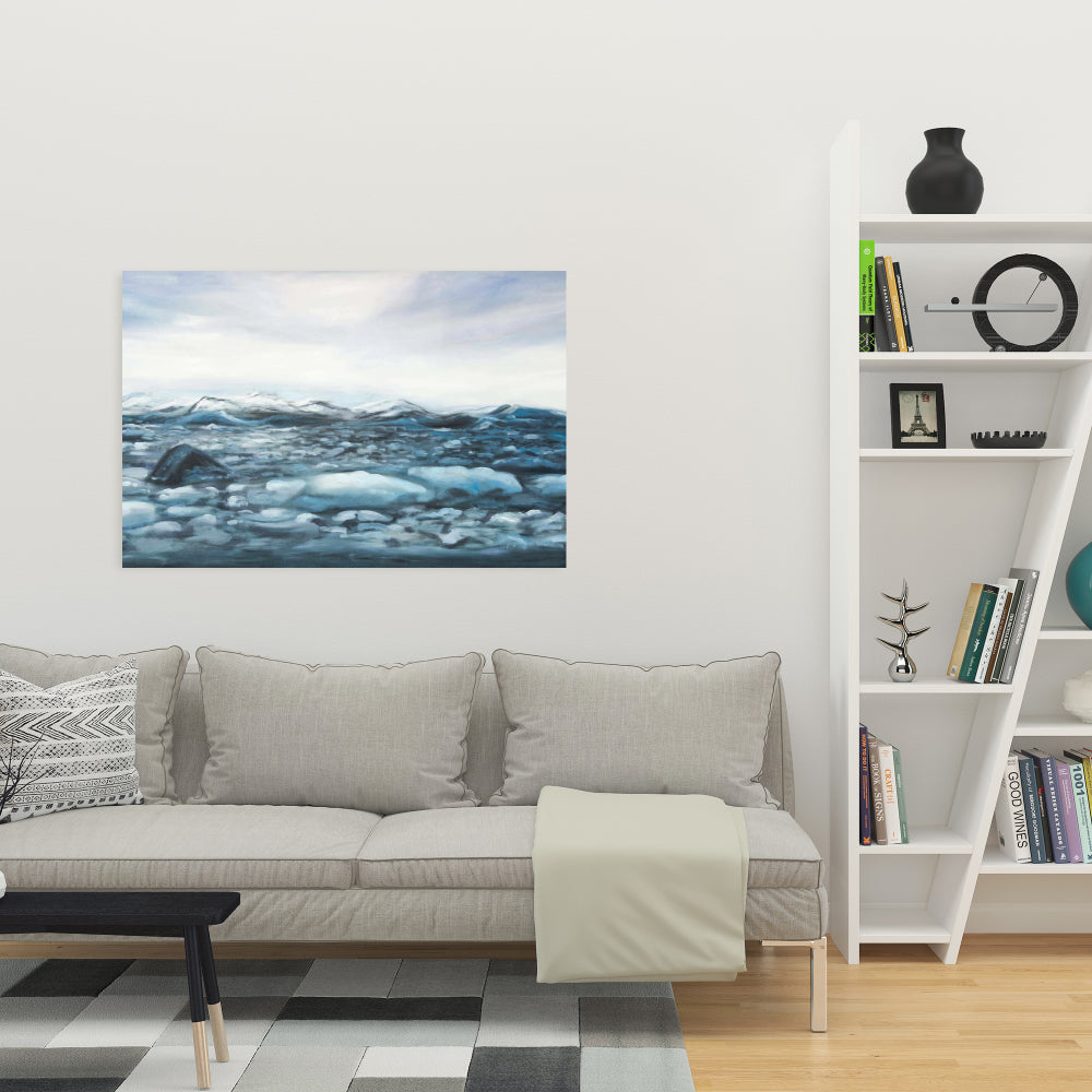 Glaciers in Iceland Canvas - Scandinavian Blue Home Decor