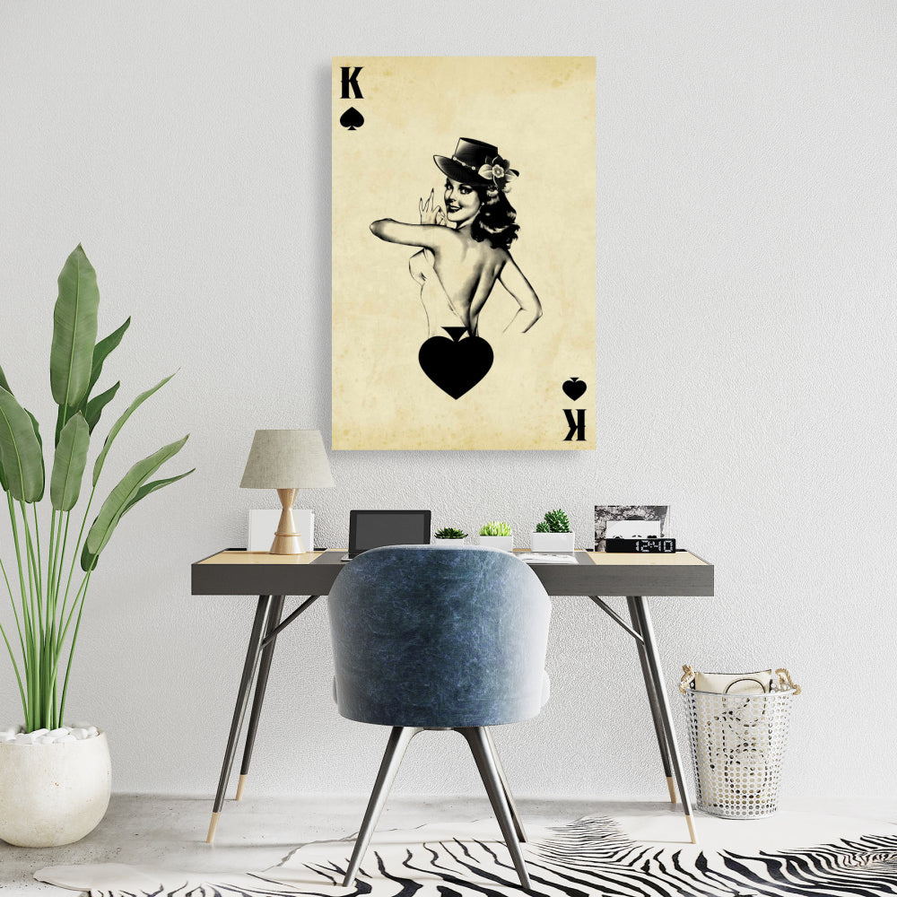 King of Spades Canvas | Retro Man Cave Wall Decor