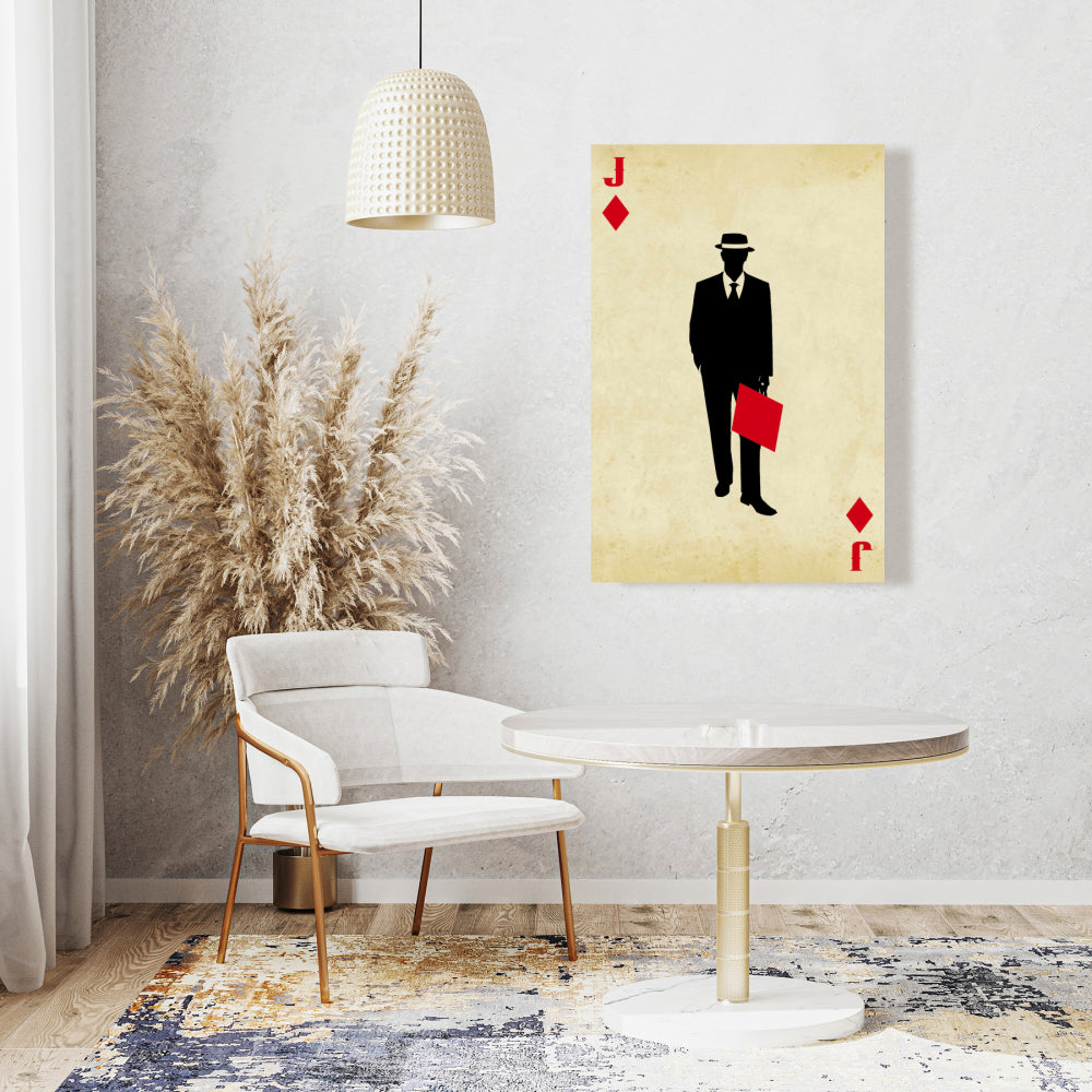 Jack of Diamonds Canvas - Black Man Cave Decor | Home Hobbies