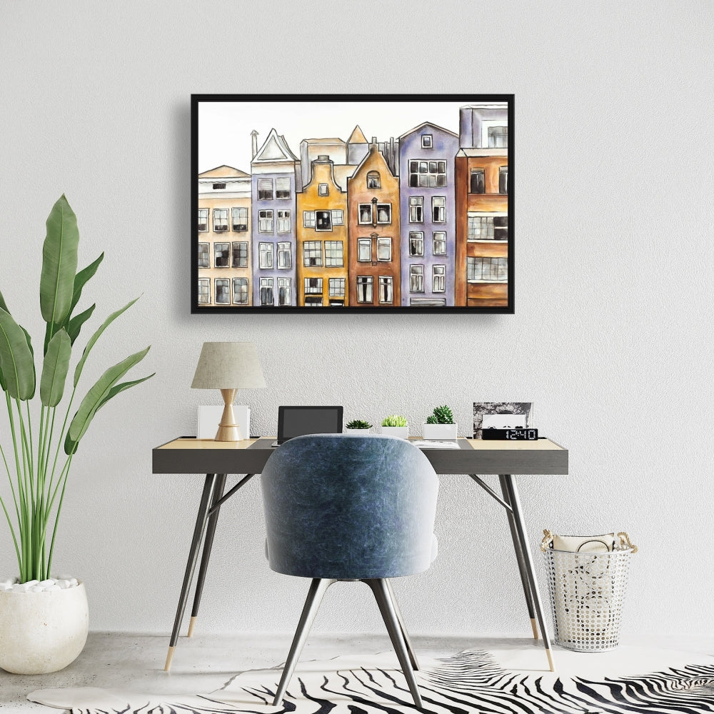 Toile de l'hôtel Amsterdam Houses | Décoration murale encadrée