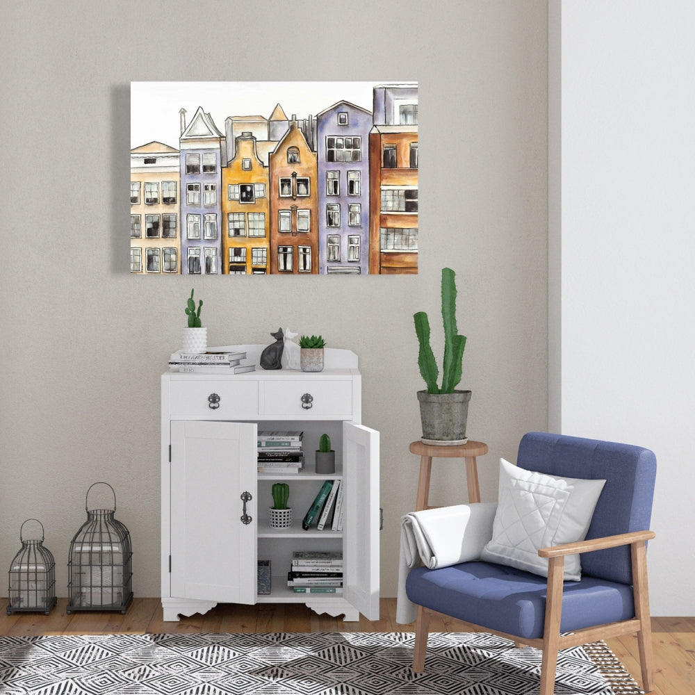 Amsterdam Houses Hotel Canvas | Home Decor Wall Art