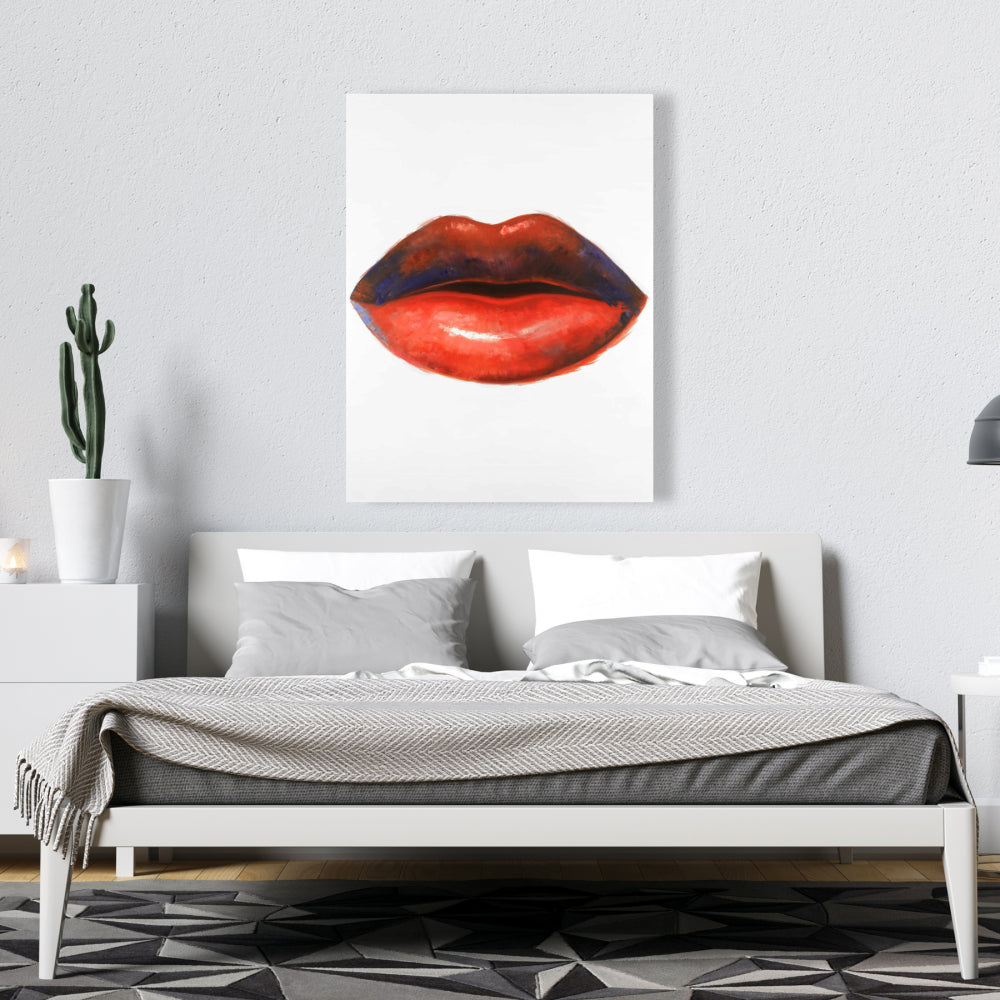 Romantic Beauty Bedroom Canvas - Red Lipstick Home Decor