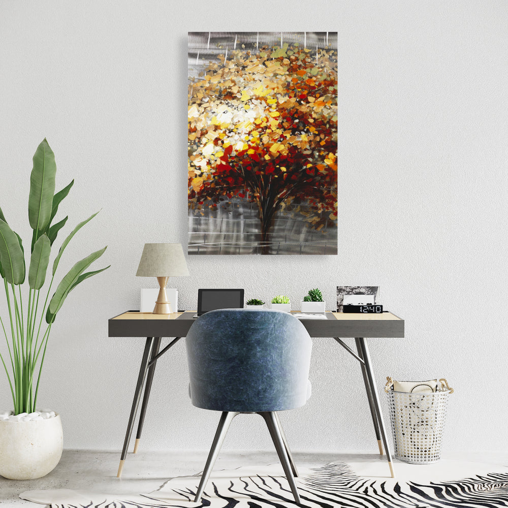 Arbre abstrait sur toile d'automne | Décoration d'intérieur contemporaine