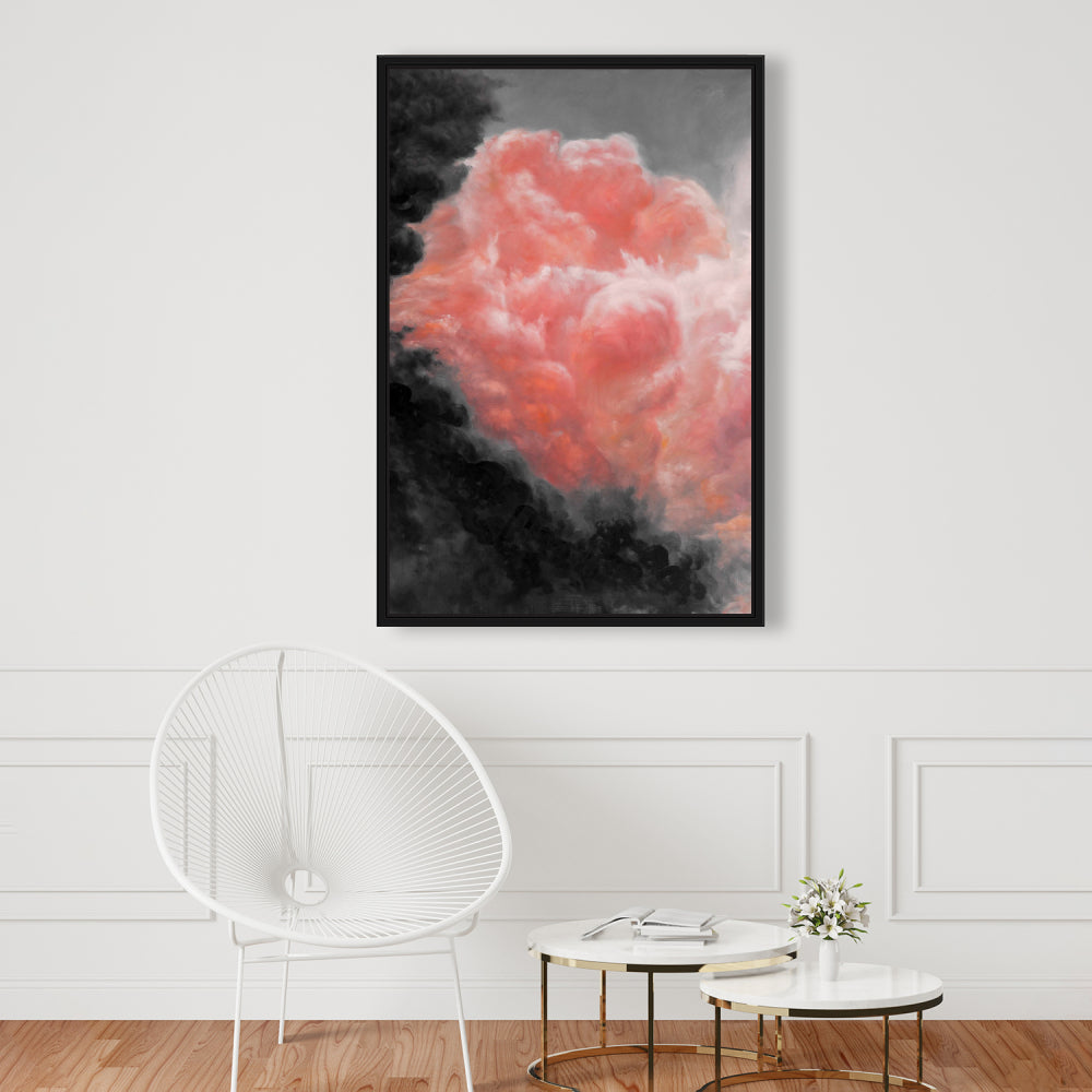 Dark Clouds Gray Bedroom Canvas | Framed Home Decor Art