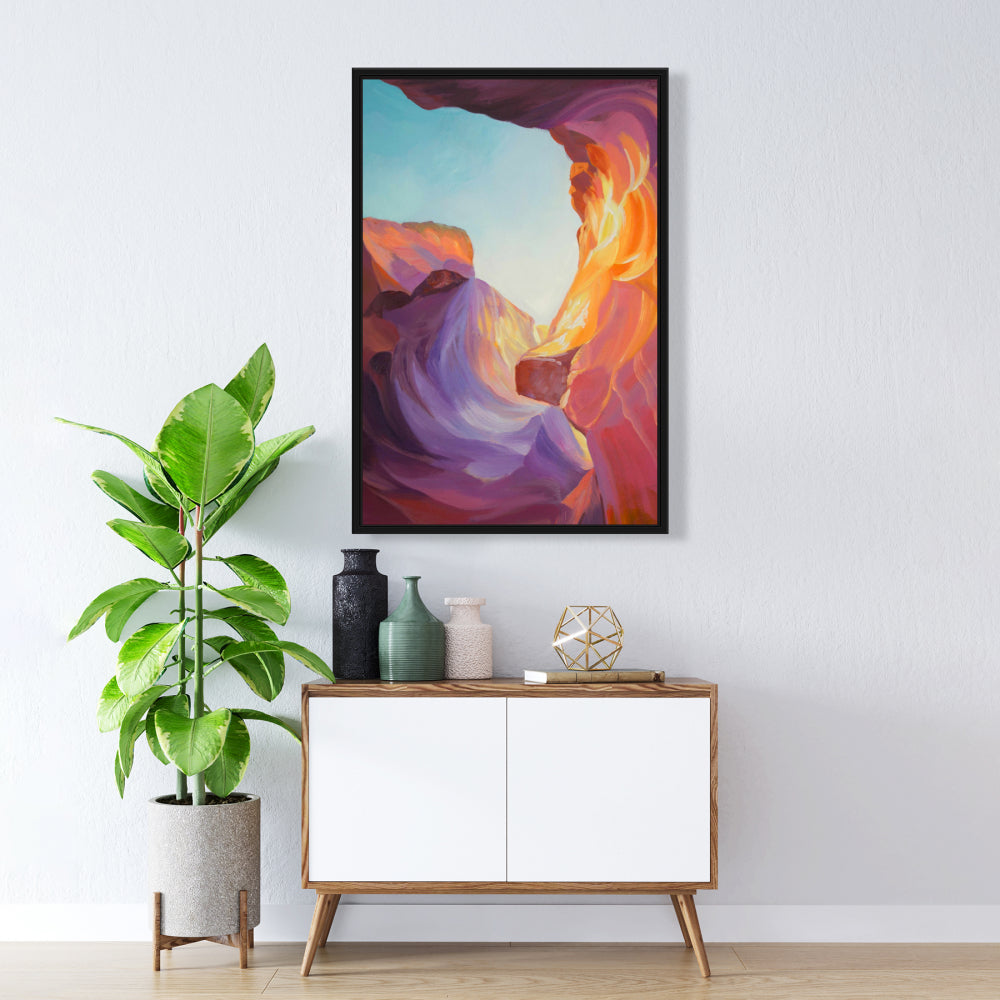 Antelope Canyon Blue Landscapes Framed Canvas | Home Decor