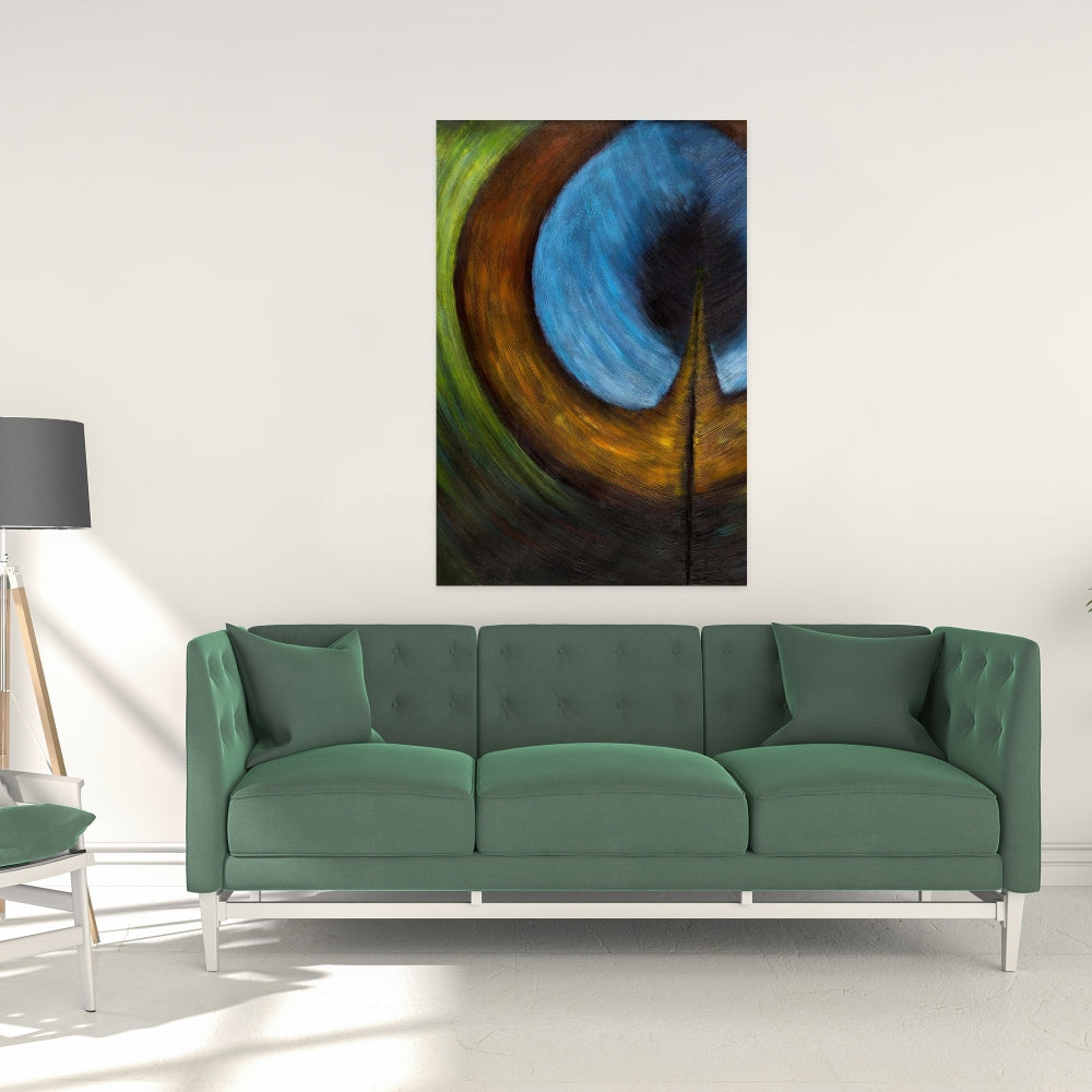 Peacock Feather Canvas | Exotic Bedroom Decor Wall Art