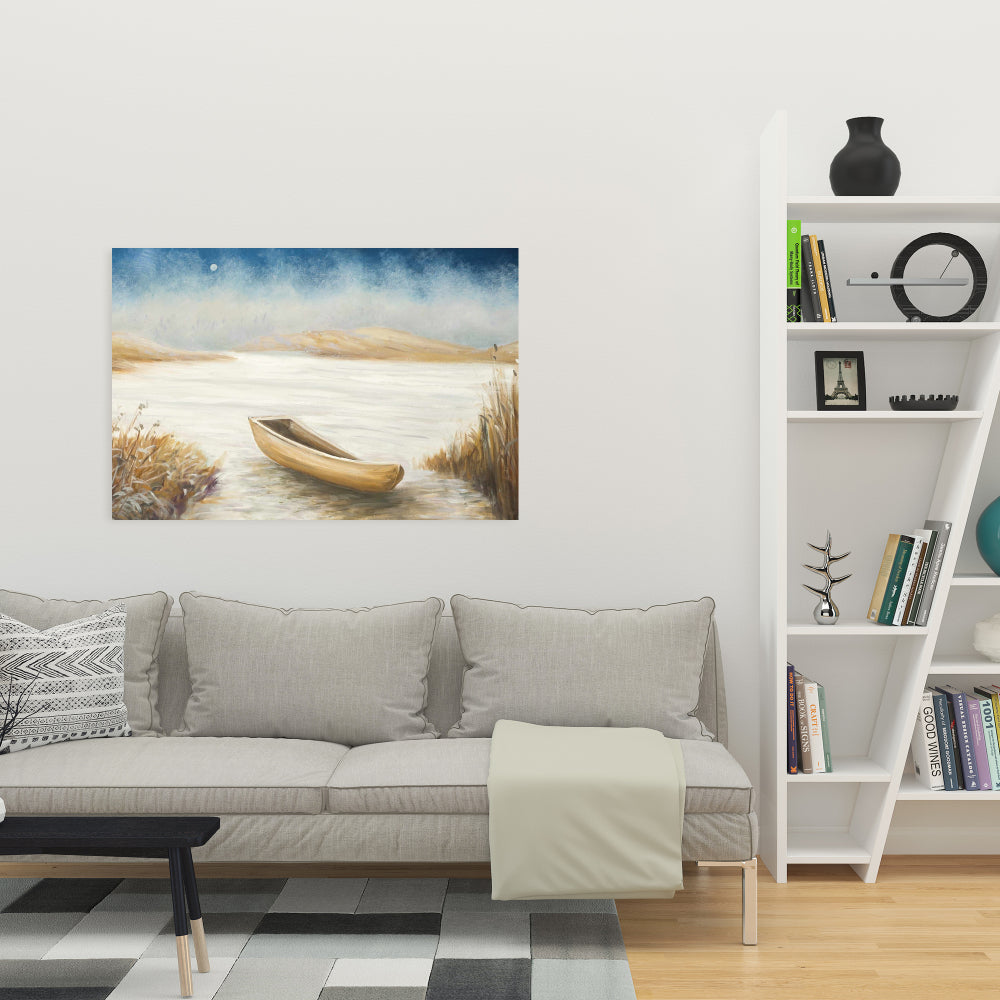 Coastal Bedroom Canvas - Boat in Swamp Decor Wall Art