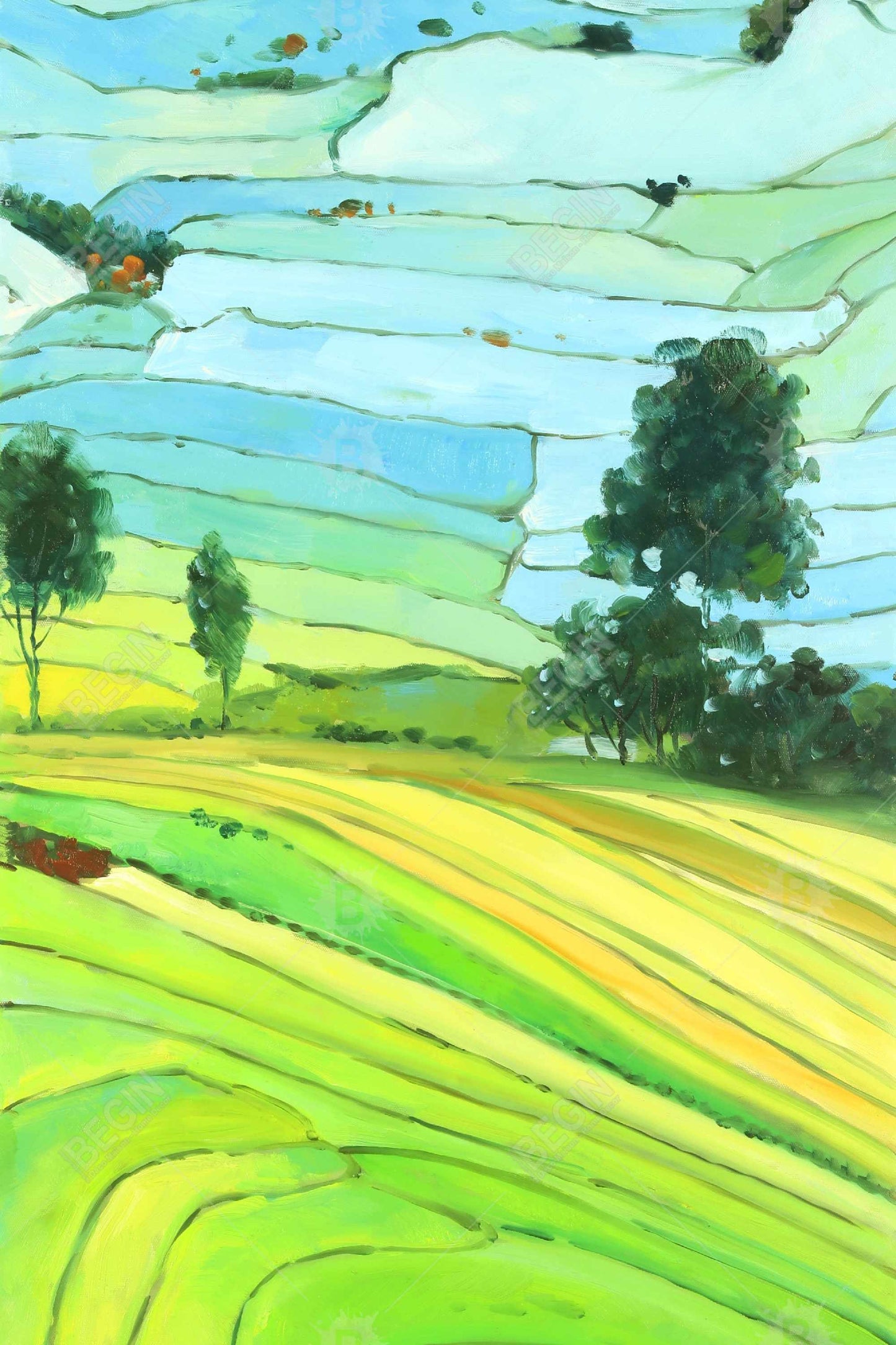Rice Fields of Vietnam Canvas | Asian Trees Bedroom Decor