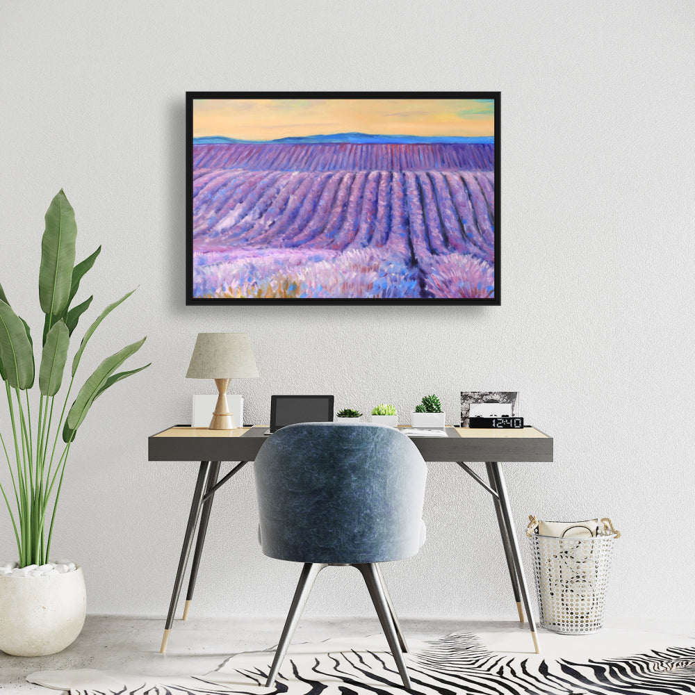 Lavender Field Landscape Framed Canvas | Home Decor Art