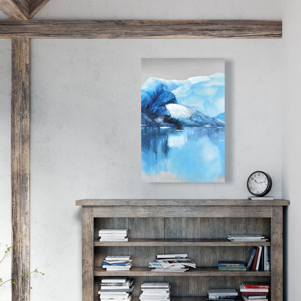 Iceland Icebergs Canvas - Coastal Blue Scenic Home Decor