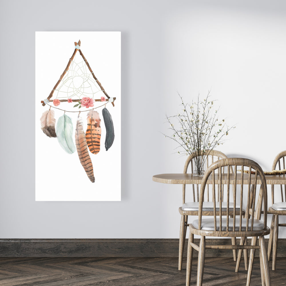 Triangular Dream Catcher Canvas | Bedroom Flowers Decor