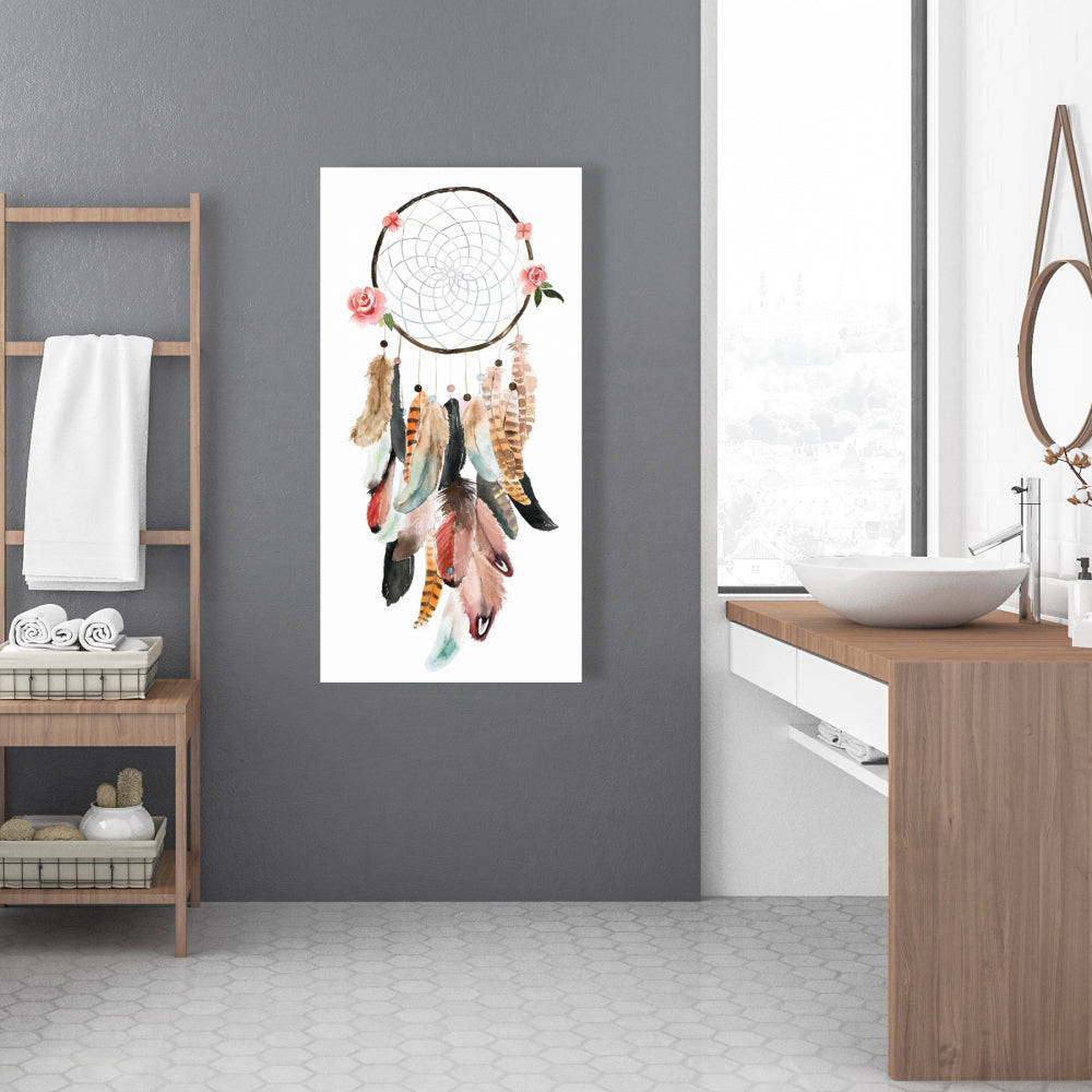 Bohemian Dream Catcher Canvas | Floral Botanical Home Decor