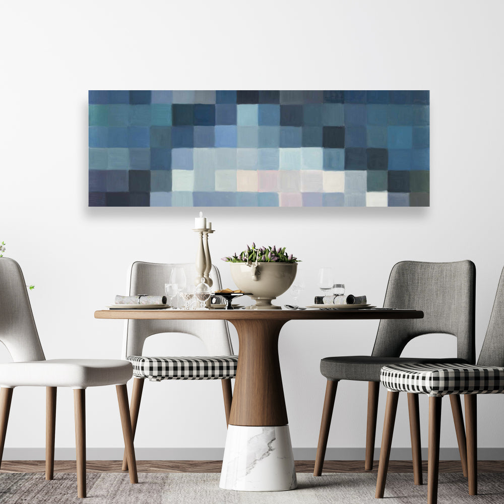Pixelated Mountainous Landscape Canvas - Modern Bedroom Decor
