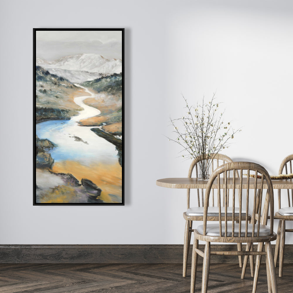 Toile Paysage contemporain bleu | Décoration d'intérieur encadrée