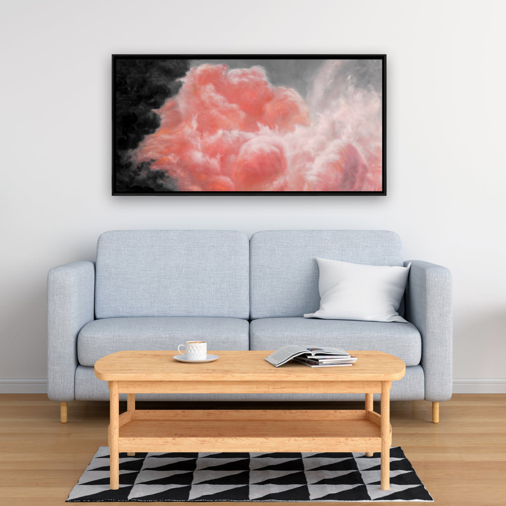 Dark Clouds Gray Bedroom Canvas | Framed Home Decor Art