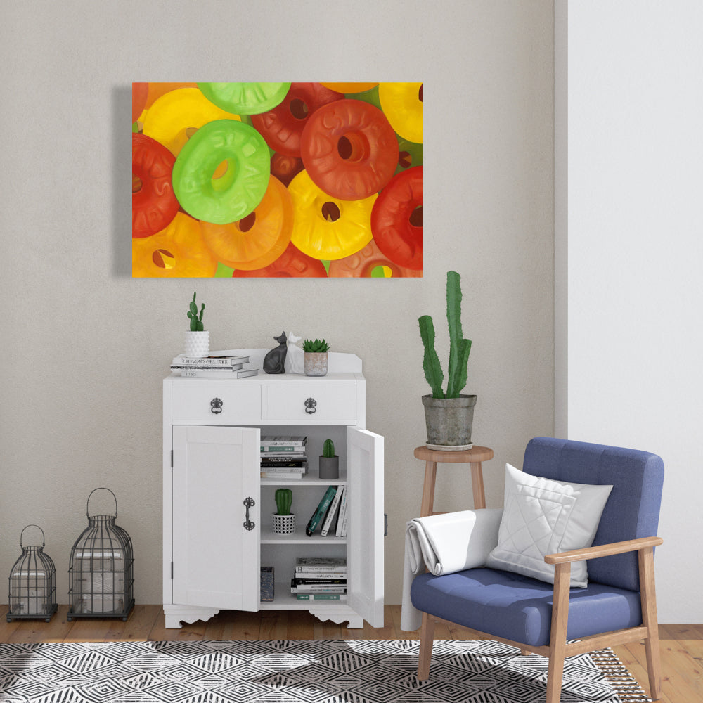 Colorful Jujubes Canvas | Hyperrealist Food Art for Home Decor