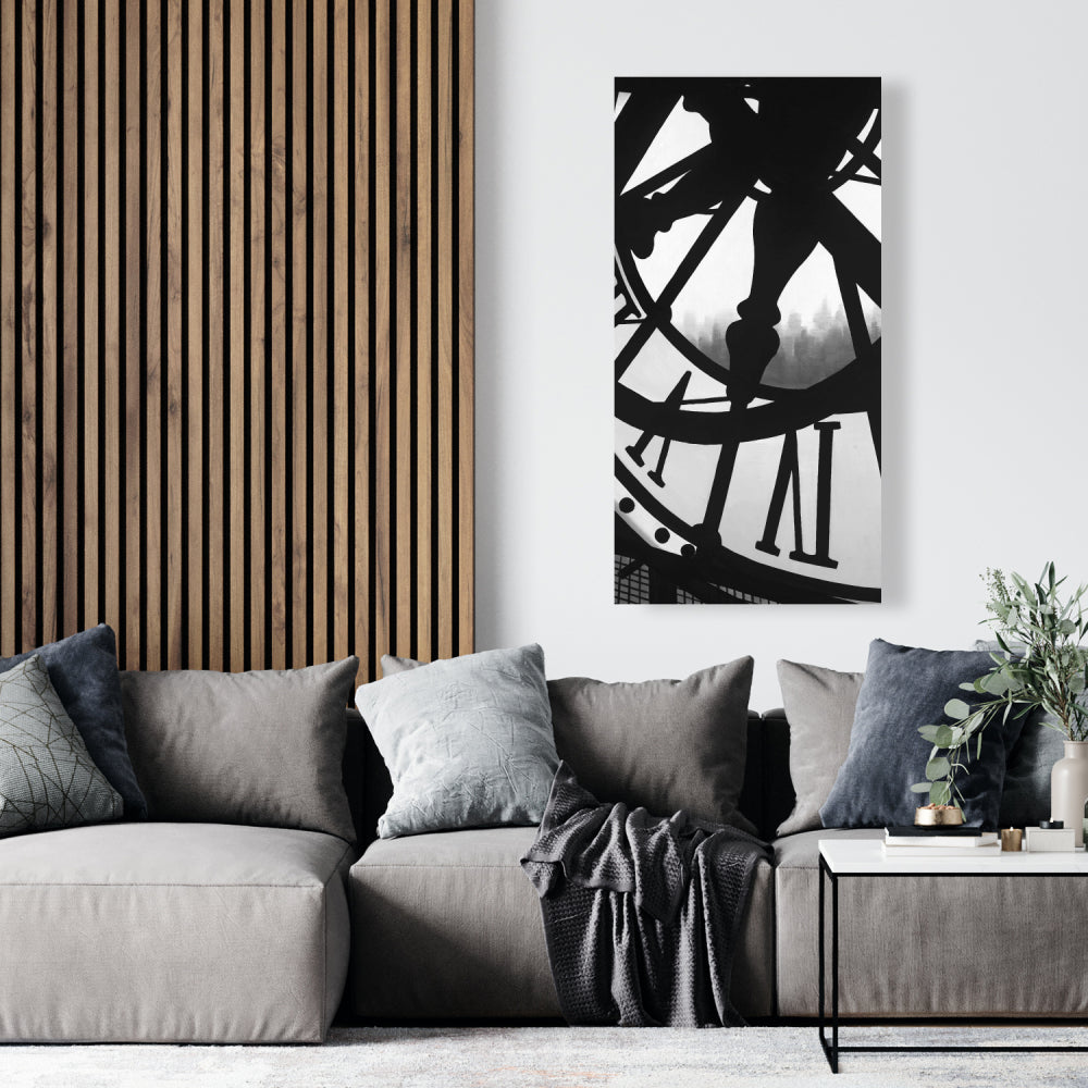 Monochrome White Canvas - Giant Clock Orsay Museum Wall Art